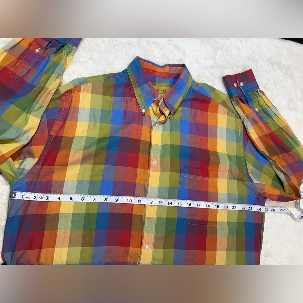 Tricots St Raphael size large multicolored checked button down - Picture 5 of 6